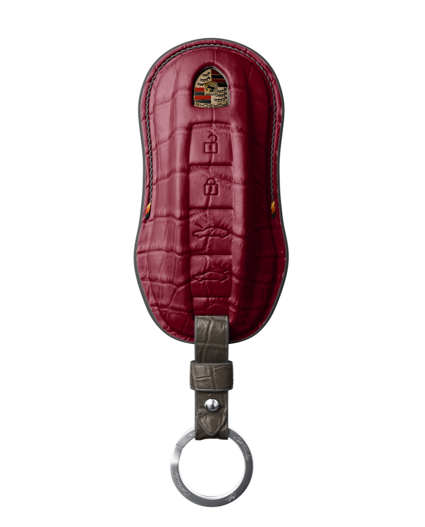 BORDEAUX CROCODILE KEY COVER FOR PORSCHE - CUSTOMIZE YOURS