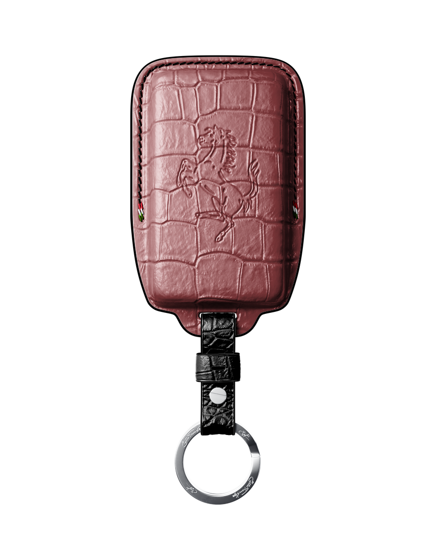 BABY PINK CROCODILE KEY COVER FOR FERRARI - CUSTOMIZE YOURS