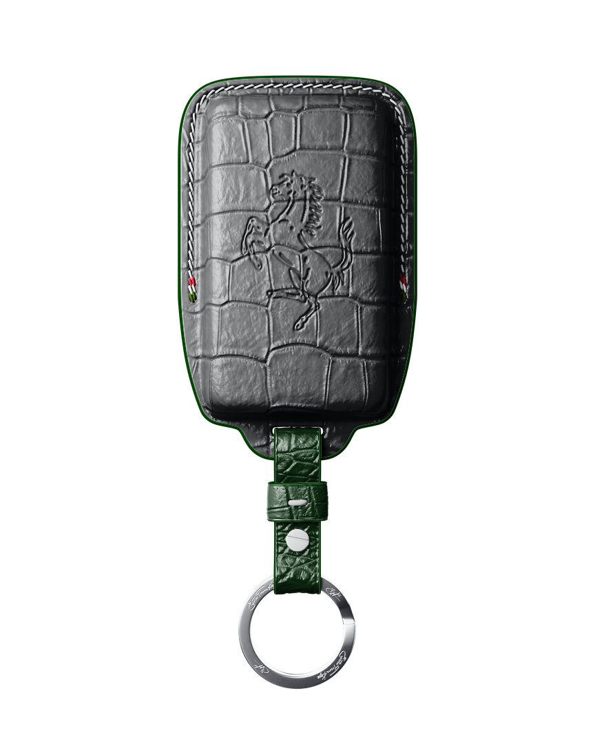 MATTE BLACK CROCODILE KEY COVER FOR FERRARI - CUSTOMIZE YOURS