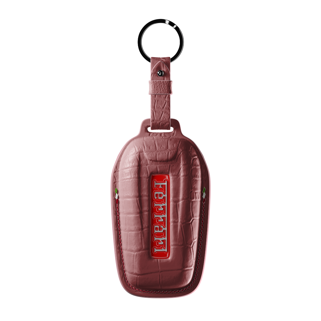 BABY PINK CROCODILE KEY COVER FOR FERRARI - CUSTOMIZE YOURS