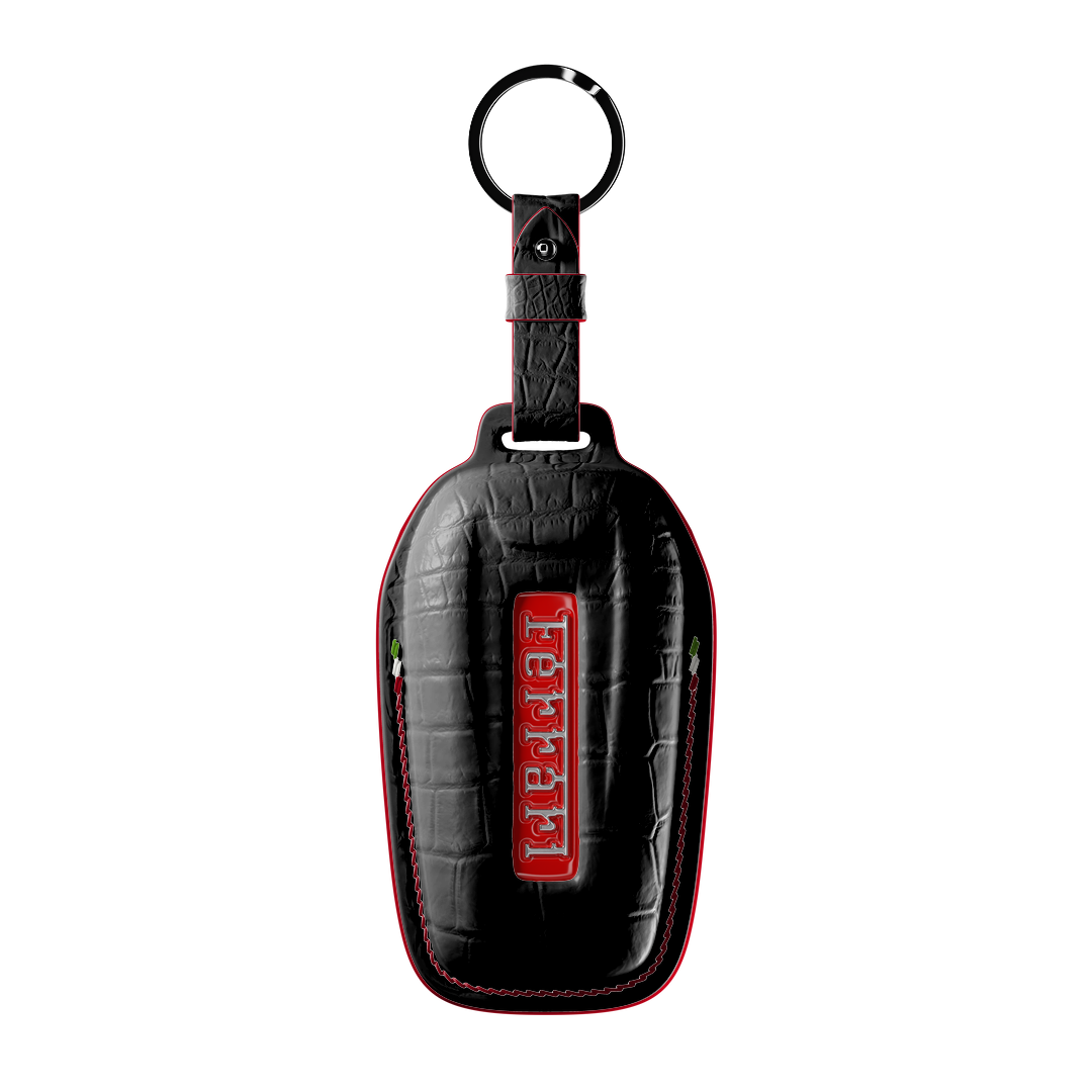 BLACK CROCODILE KEY COVER FOR FERRARI - CUSTOMIZE YOURS