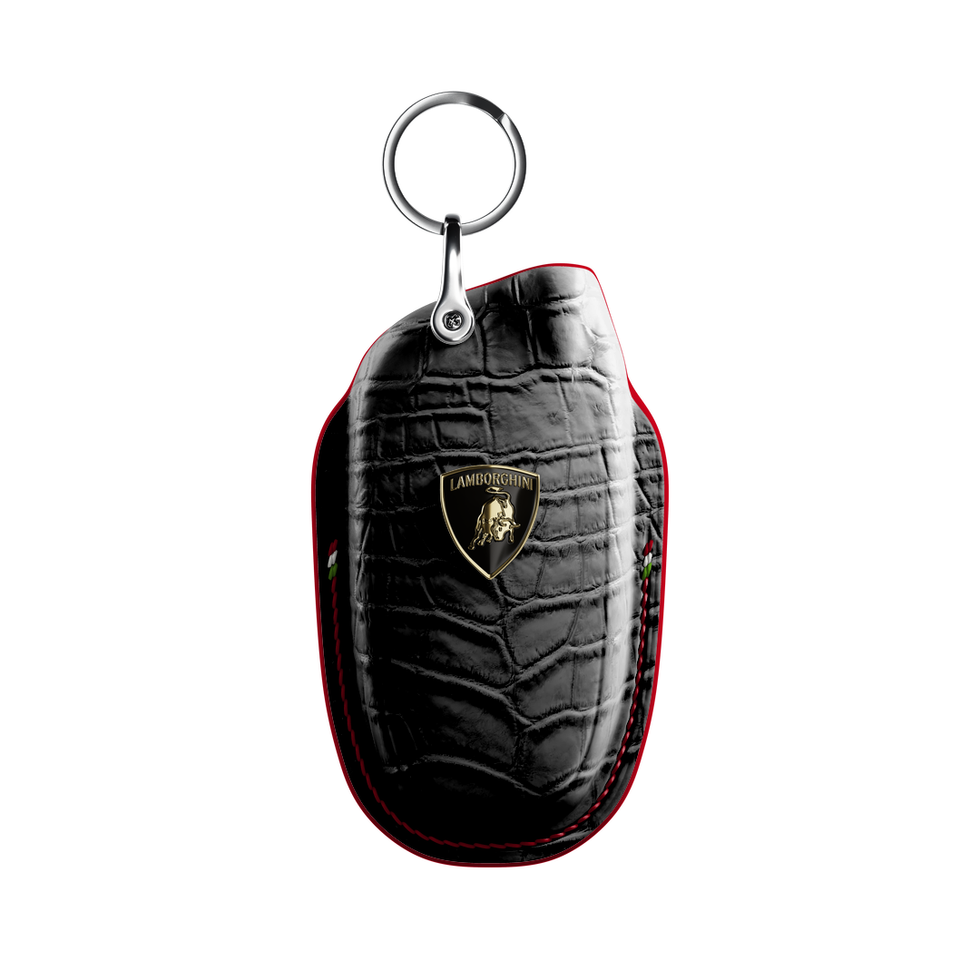 BLACK CROCODILE KEY COVER FOR LAMBORGHINI - CUSTOMIZE YOURS