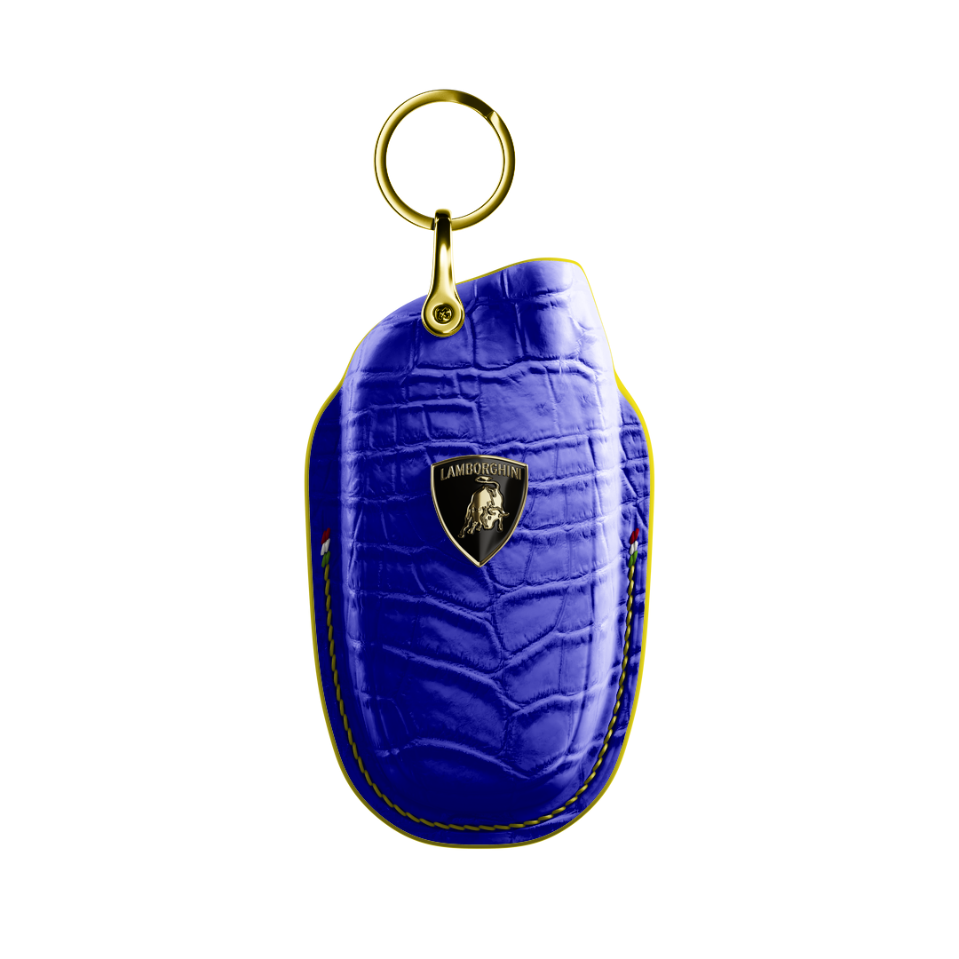 ELECTRIC BLUE CROCODILE KEY COVER FOR LAMBORGHINI - CUSTOMIZE YOURS
