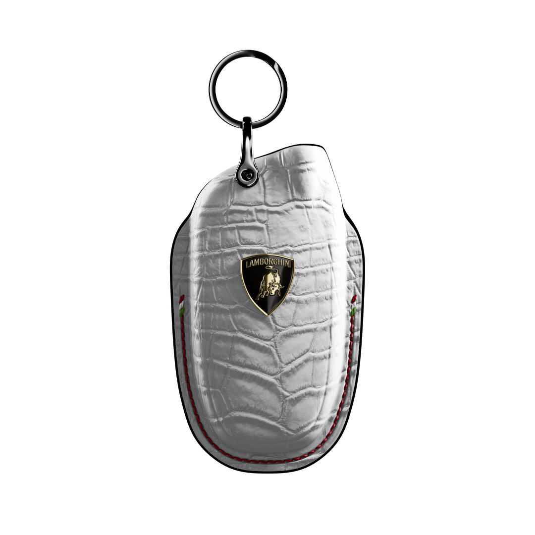 WHITE CROCODILE KEY COVER FOR LAMBORGHINI - CUSTOMIZE YOURS
