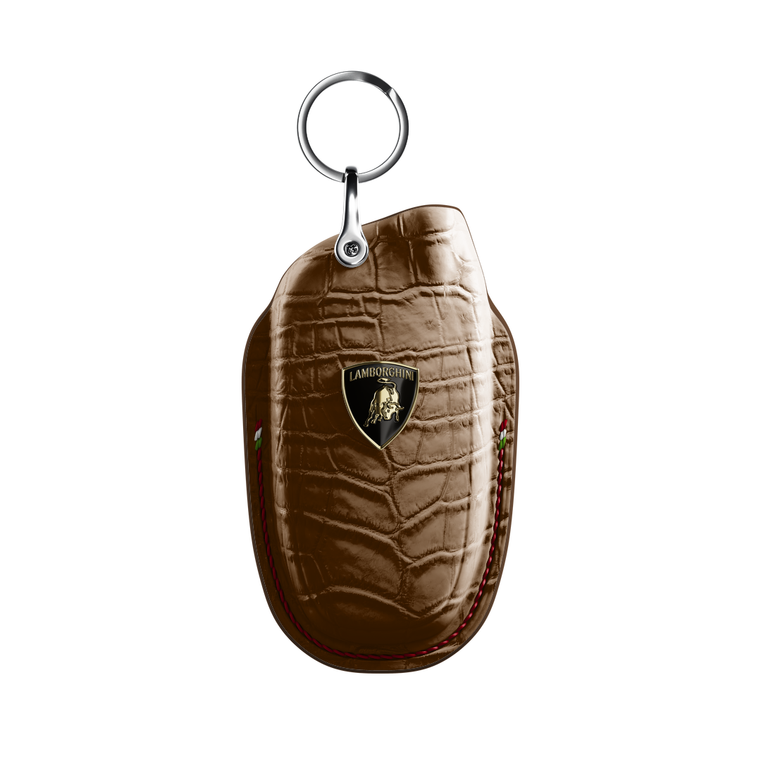 BROWN CROCODILE KEY COVER FOR LAMBORGHINI - CUSTOMIZE YOURS