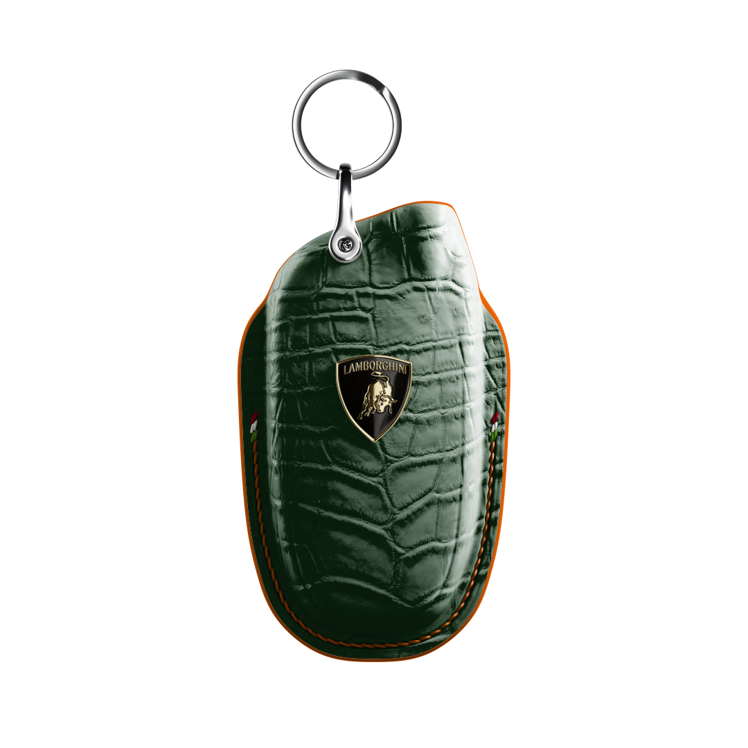 DARK GREEN CROCODILE KEY COVER FOR LAMBORGHINI - CUSTOMIZE YOURS