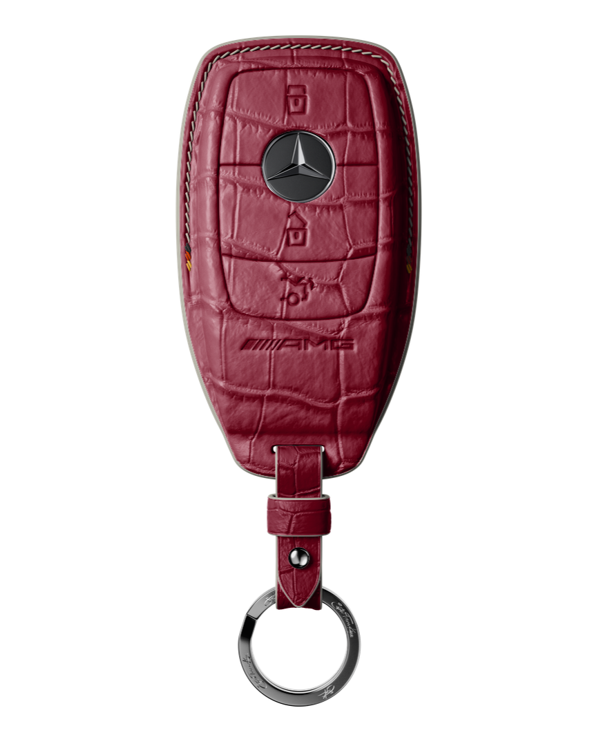 BORDEAUX CROCODILE KEY COVER FOR MERCEDES - CUSTOMIZE YOURS