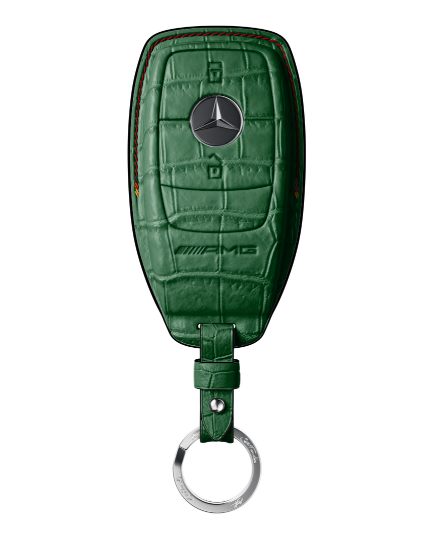 GREEN CROCODILE KEY COVER FOR MERCEDES - CUSTOMIZE YOURS