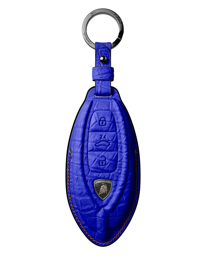 ELECTRIC BLUE CROCODILE KEY COVER FOR LAMBORGHINI - CUSTOMIZE YOURS
