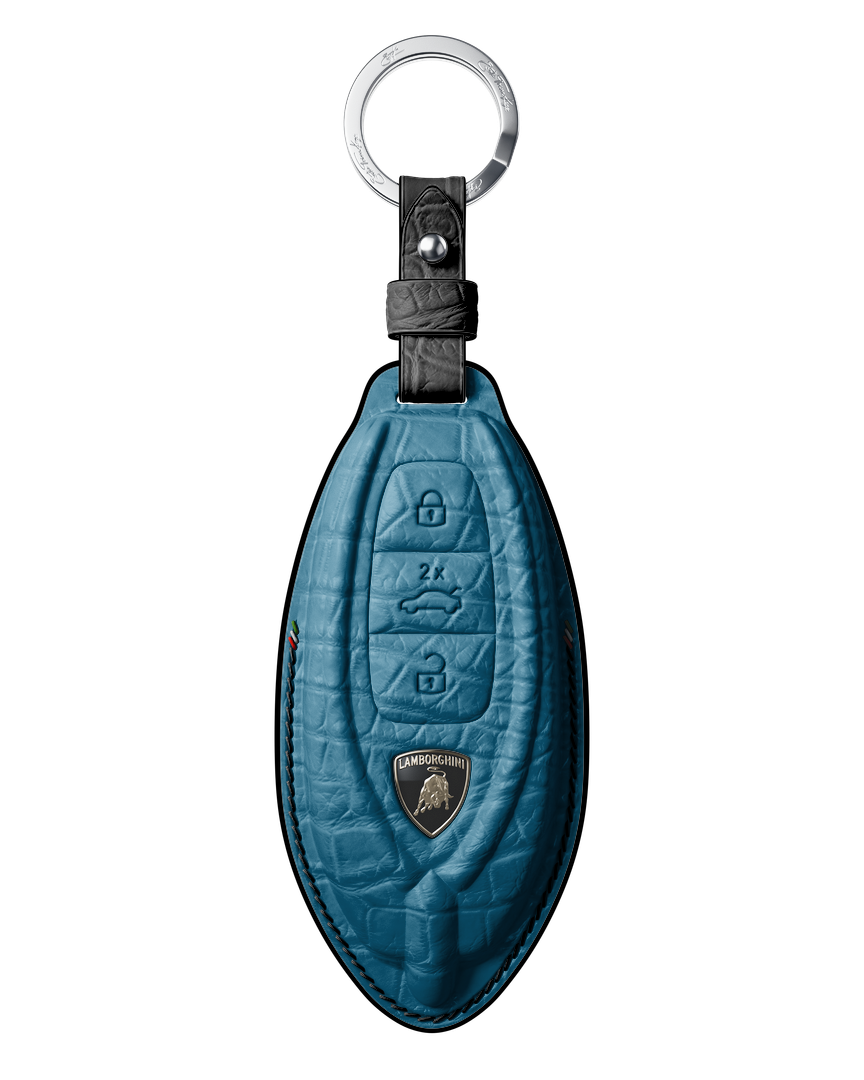 AQUA BLUE CROCODILE KEY COVER FOR LAMBORGHINI - CUSTOMIZE YOURS