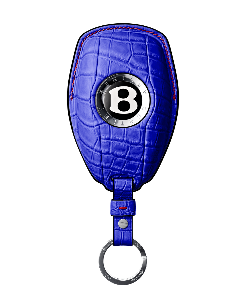 ELECTRIC BLUE CROCODILE KEY COVER FOR BENTLEY - CUSTOMIZE YOURS