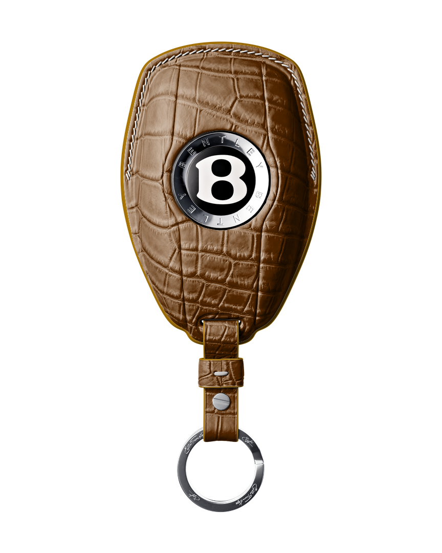 BROWN CROCODILE KEY COVER FOR BENTLEY - CUSTOMIZE YOURS