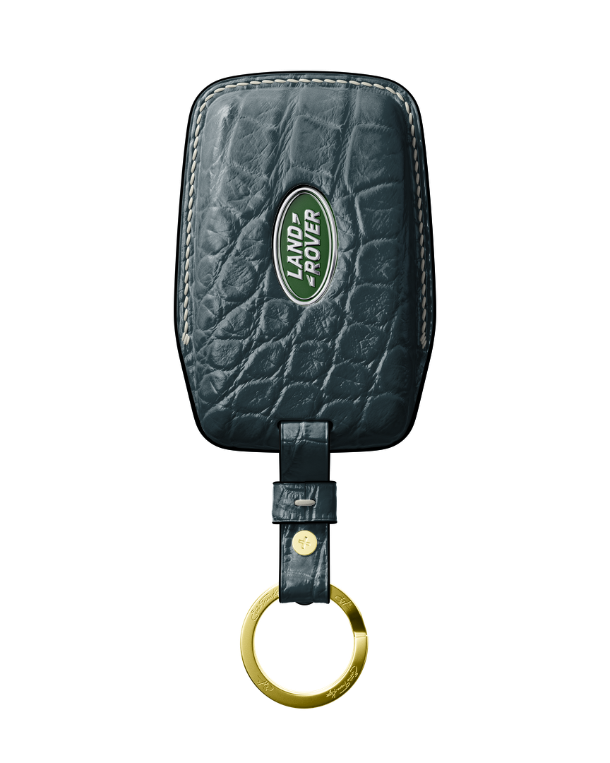GREY BLUE CROCODILE KEY COVER FOR LAND ROVER - CUSTOMIZE YOURS