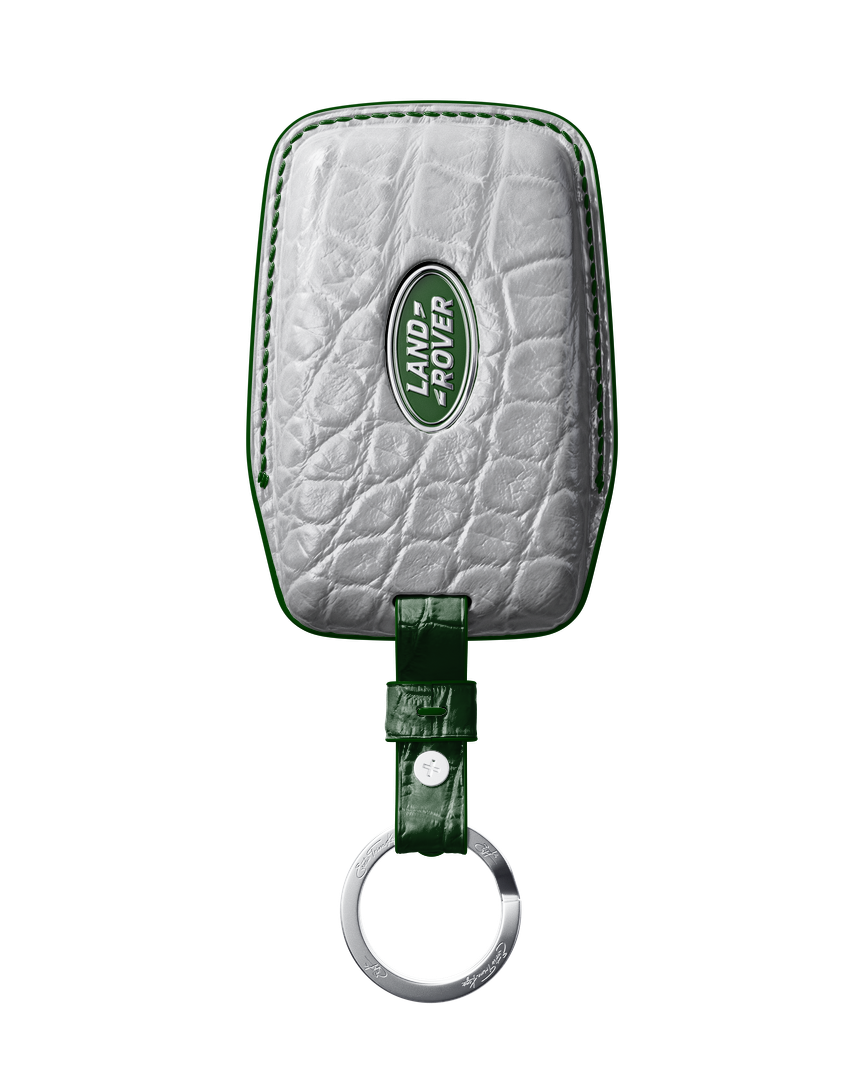 WHITE CROCODILE KEY COVER FOR LAND ROVER - CUSTOMIZE YOURS