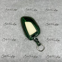 IN STOCK: DARK GREEN CROCODILE WITH CARAMEL DETAILS KEY COVER FOR BMW