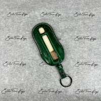 IN STOCK: GLOSSY GREEN CROCODILE WITH WHITE DETAILS KEY COVER FOR PORSCHE