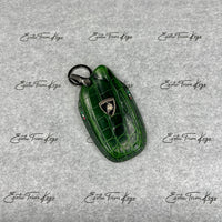 IN STOCK: DARK GREEN CROCODILE WITH BLACK DETAILS KEY COVER FOR LAMBORGHINI