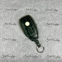 IN STOCK: DARK GREEN CROCODILE WITH CARAMEL DETAILS KEY COVER FOR MERCEDES