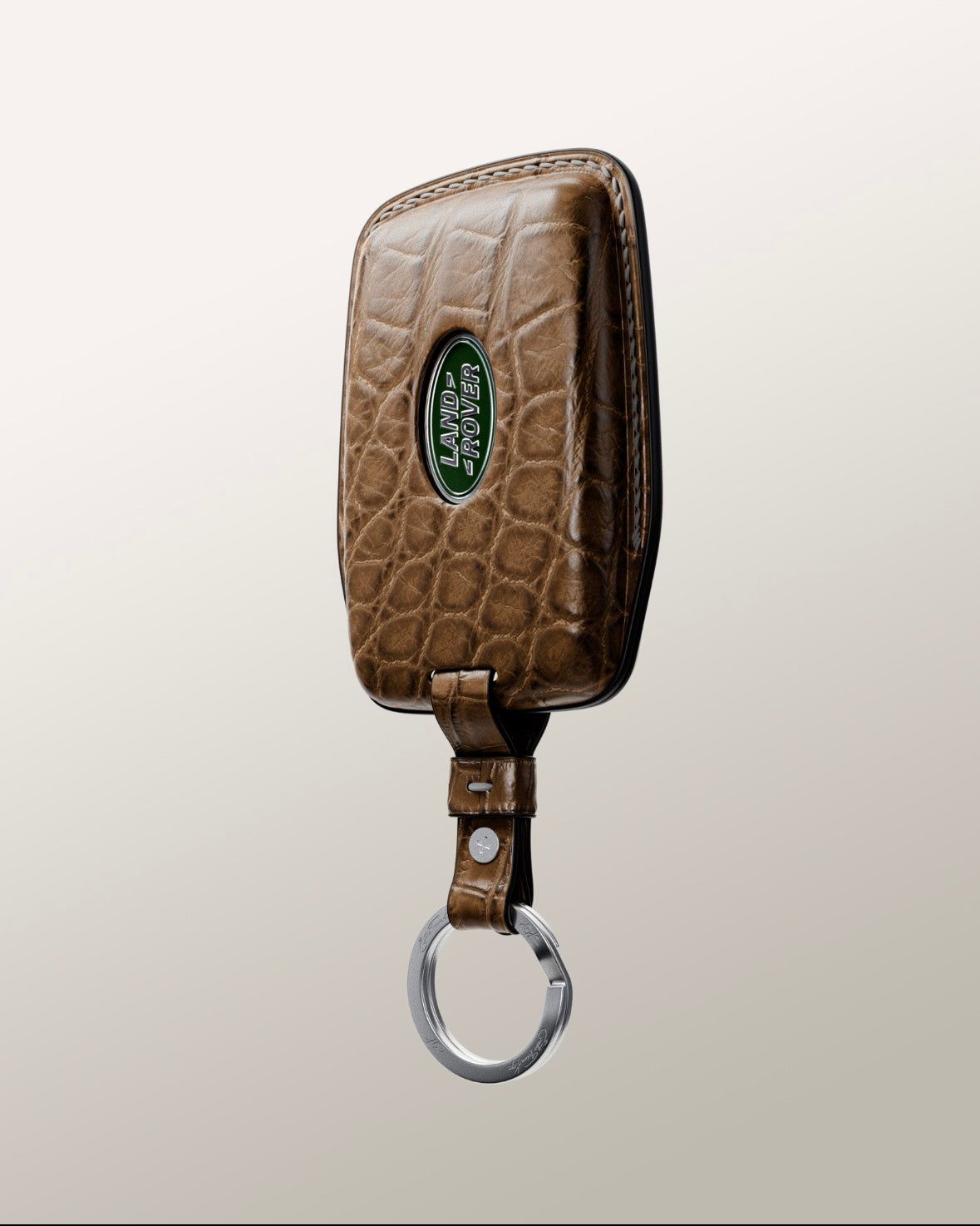 ETK BESPOKE GENUINE BROWN CROCODILE KEY COVER FOR LAND ROVER — HERITAGE BROWN SPECIFICATION