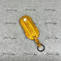 IN STOCK: GLOSSY YELLOW WITH BLACK DETAILS CROCODILE KEY COVER FOR PORSCHE