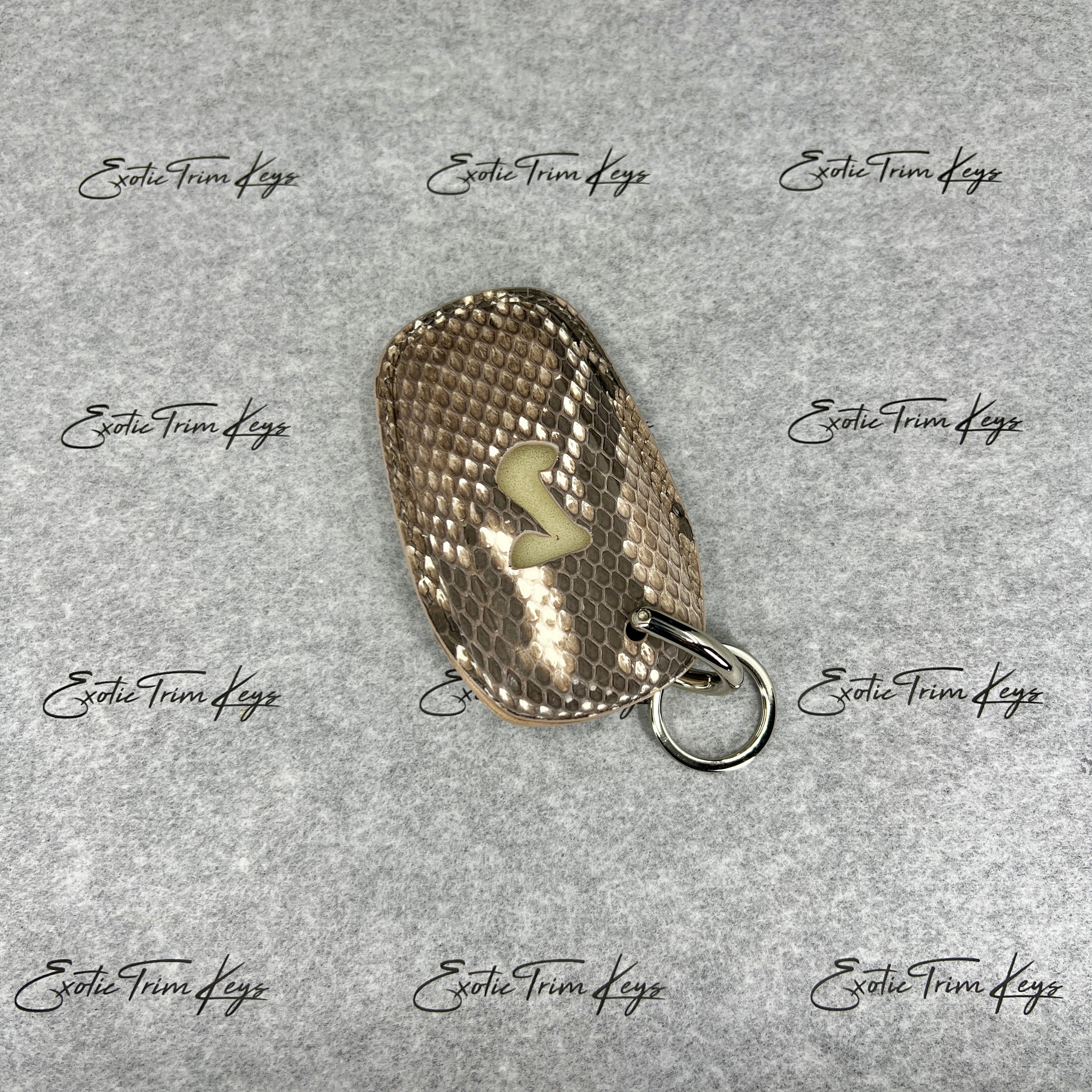 IN STOCK: NATURAL SNAKESKIN WITH GREY DETAILS KEY COVER FOR SHELBY
