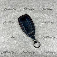 IN STOCK: NAVY BLUE CROCODILE WITH RED DETAILS KEY COVER FOR MERCEDES