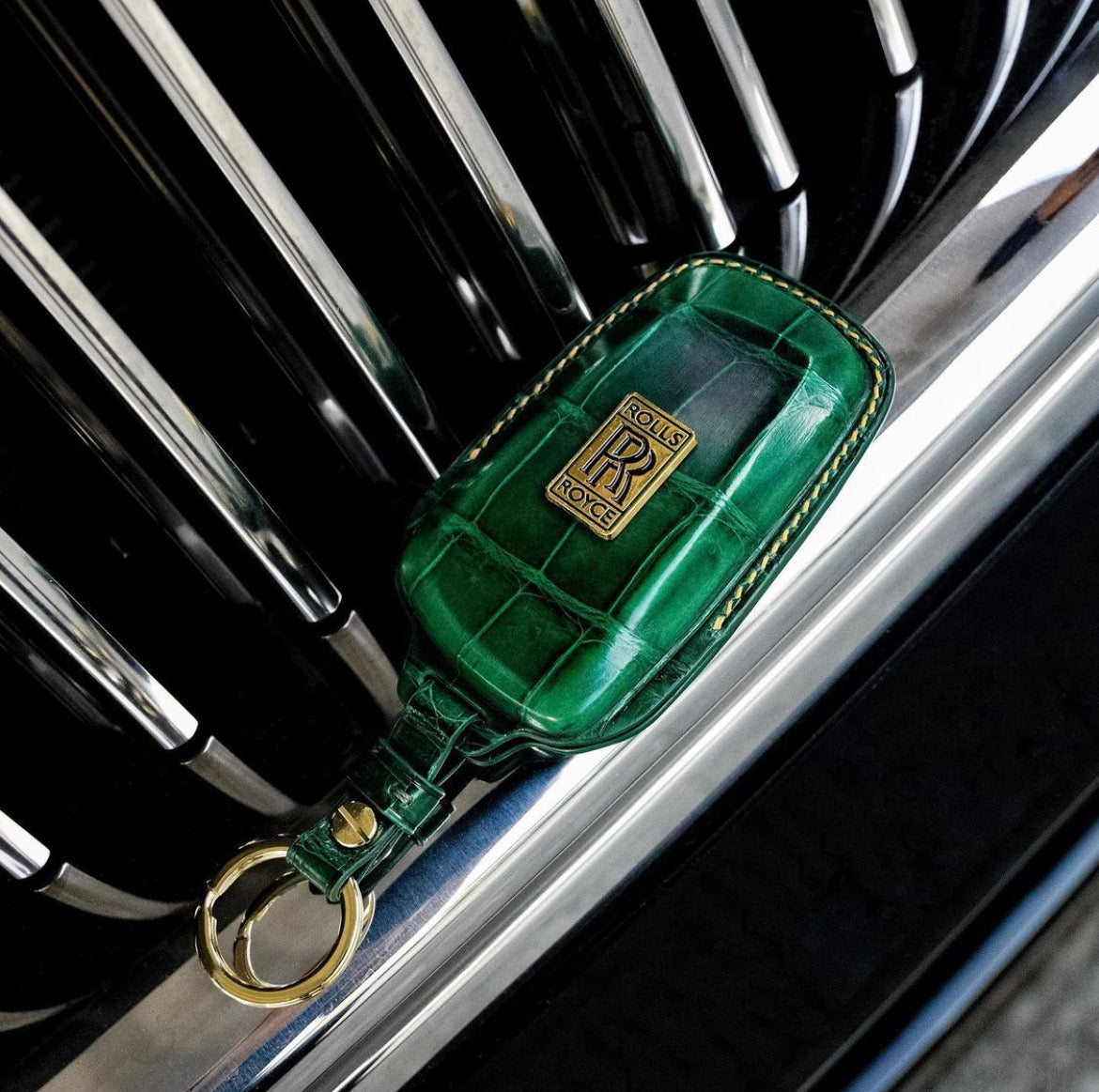 BESPOKE ETK GREEN CROCODILE KEY COVER FOR ROLLS ROYCE