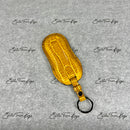 IN STOCK: GLOSSY YELLOW WITH BLACK DETAILS CROCODILE KEY COVER FOR PORSCHE