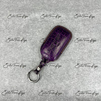 IN STOCK: GLOSSY PURPLE CROCODILE WITH CARAMEL DETAILS KEY COVER FOR BENTLEY