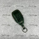 IN STOCK: DARK GREEN CROCODILE WITH CARAMEL DETAILS KEY COVER FOR MERCEDES