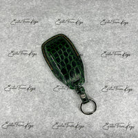 IN STOCK: DARK GREEN CROCODILE WITH CARAMEL DETAILS KEY COVER FOR MERCEDES