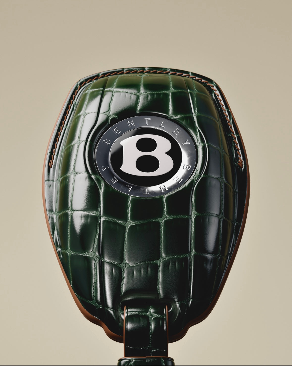 ETK BESPOKE GENUINE DARK GREEN CROCODILE KEY COVER FOR BENTLEY — BRITISH RACING GREEN SPECIFICATION