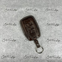 IN STOCK: DARK BROWN CROCODILE WITH WHITE DETAILS KEY COVER FOR LAND ROVER