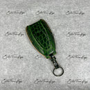 IN STOCK: DARK GREEN CROCODILE WITH CARAMEL DETAILS KEY COVER FOR ASTON MARTIN