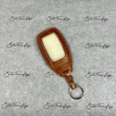 IN STOCK: CARAMEL CROCODILE WITH BLUE DETAILS KEY COVER FOR MERCEDES