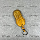 IN STOCK: YELLOW HIMALAYAN CROCODILE WITH BLUE DETAILS KEY COVER FOR PORSCHE