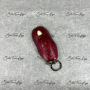 IN STOCK: WINE RED CROCODILE WITH BLACK DETAILS KEY COVER FOR PORSCHE
