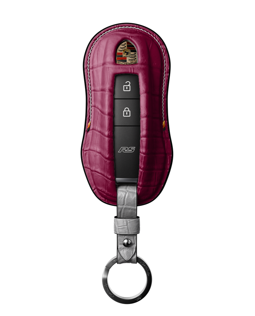 HOT PINK CROCODILE KEY COVER FOR PORSCHE - CUSTOMIZE YOURS