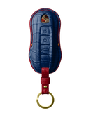 NAVY BLUE CROCODILE KEY COVER FOR PORSCHE - CUSTOMIZE YOURS