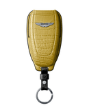 YELLOW CROCODILE KEY COVER FOR ASTON MARTIN - CUSTOMIZE YOURS