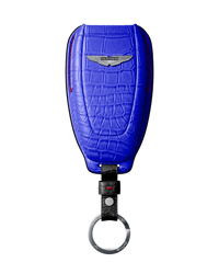 ELECTRIC BLUE CROCODILE KEY COVER FOR ASTON MARTIN - CUSTOMIZE YOURS