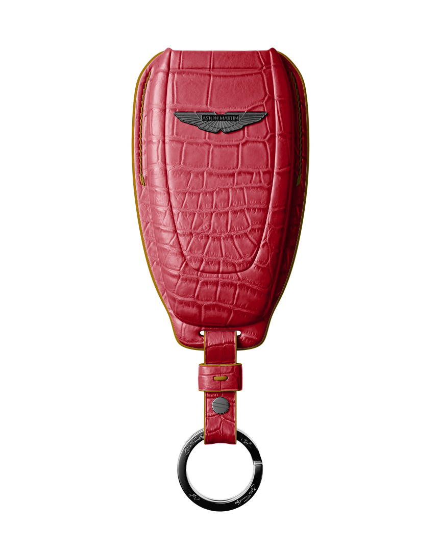 RED CROCODILE KEY COVER FOR ASTON MARTIN - CUSTOMIZE YOURS