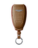 BROWN CROCODILE KEY COVER FOR ASTON MARTIN - CUSTOMIZE YOURS