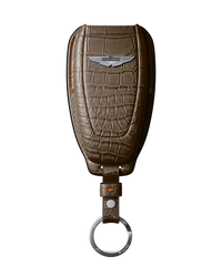 DARK BROWN CROCODILE KEY COVER FOR ASTON MARTIN - CUSTOMIZE YOURS