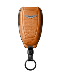 ORANGE CROCODILE KEY COVER FOR ASTON MARTIN - CUSTOMIZE YOURS
