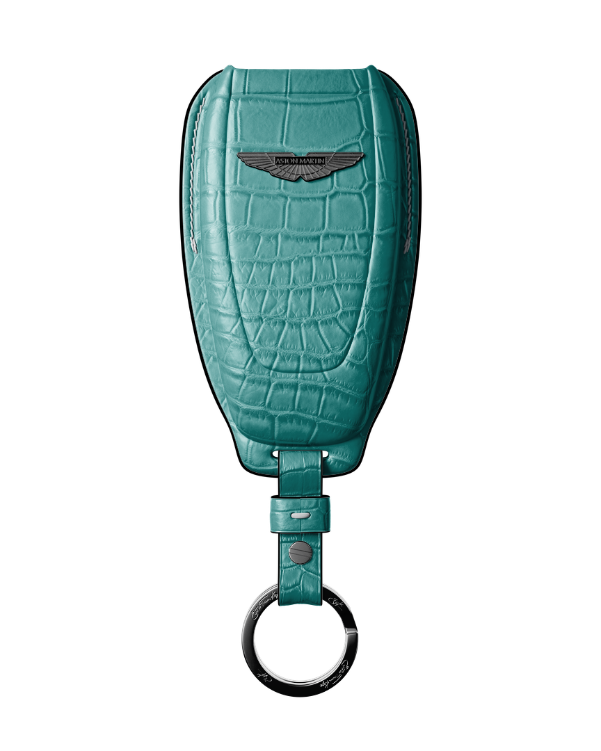 TIFFANY BLUE CROCODILE KEY COVER FOR ASTON MARTIN - CUSTOMIZE YOURS