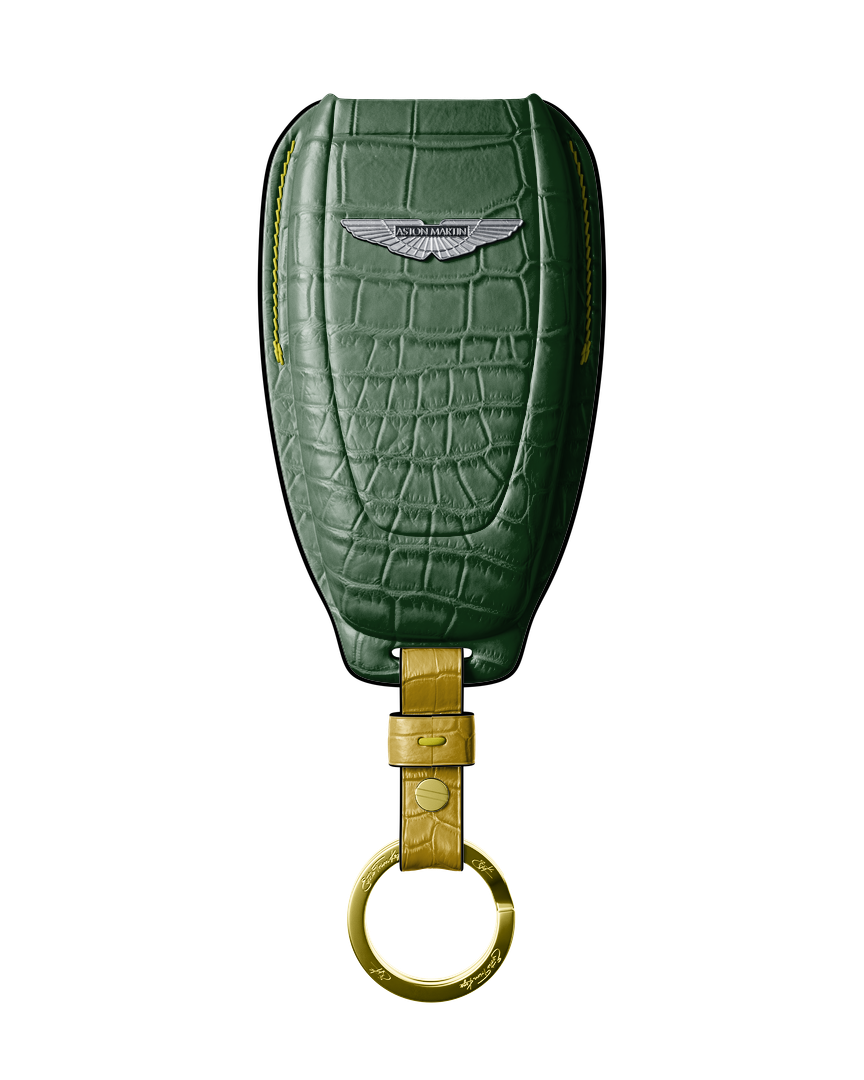 DARK GREEN CROCODILE KEY COVER FOR ASTON MARTIN - CUSTOMIZE YOURS