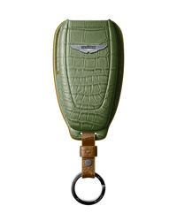OLIVE GREEN CROCODILE KEY COVER FOR ASTON MARTIN - CUSTOMIZE YOURS