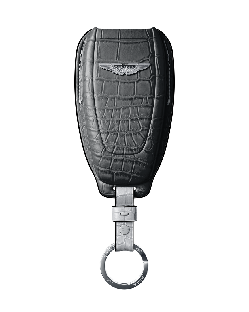 MATTE BLACK CROCODILE KEY COVER FOR ASTON MARTIN - CUSTOMIZE YOURS