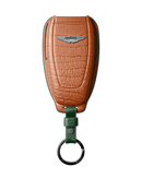 TAN ORANGE CROCODILE KEY COVER FOR ASTON MARTIN - CUSTOMIZE YOURS